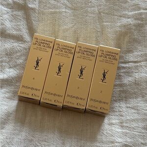 Yves Saint Laurent Loveshine Plumping Lip Oil Gloss Set ( shades 6, 1, 3, 2) new